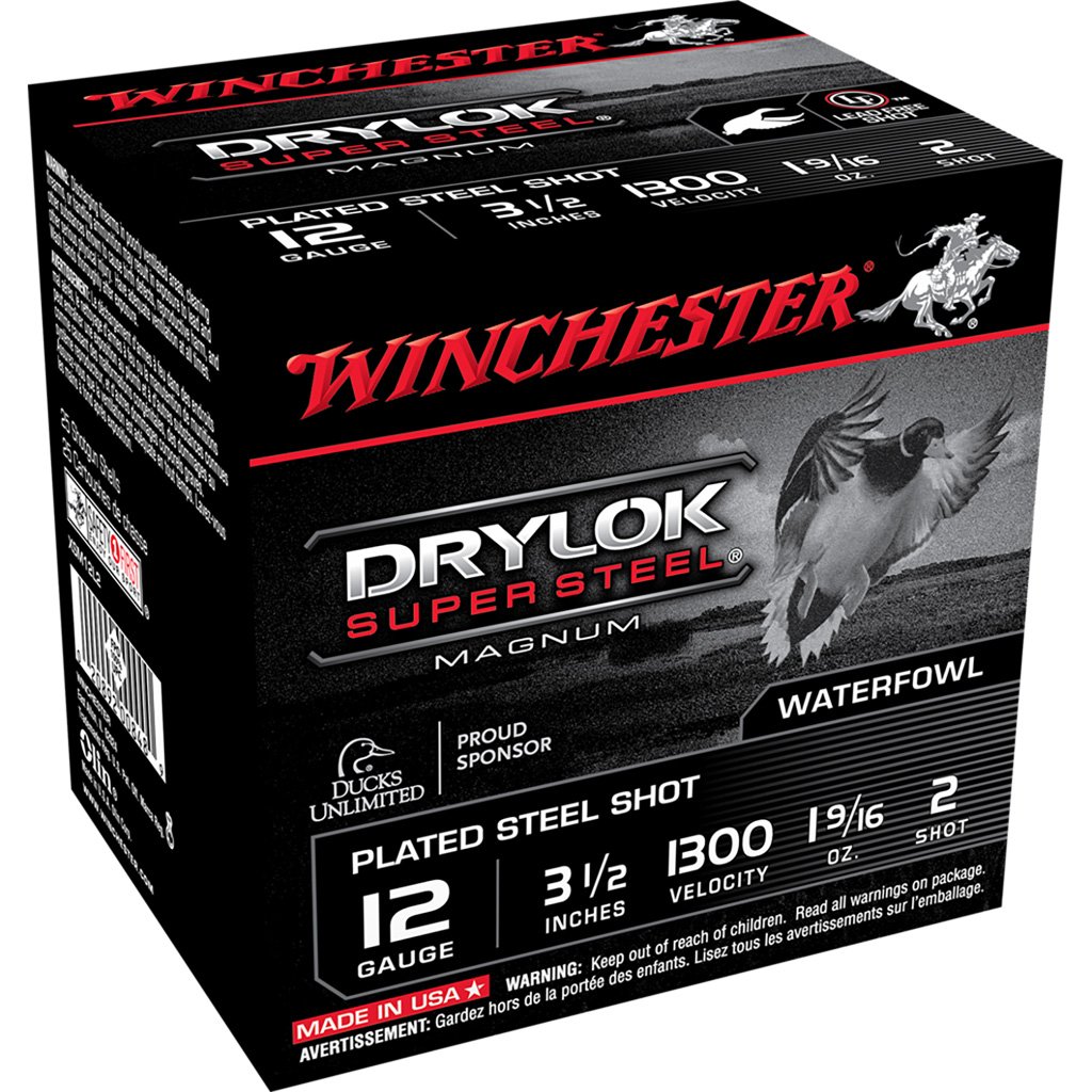 609954_1.jpg Winchester Drylok Magnum Plated Load 12 ga. 3.5 in. 1 9/16 oz. 2 Shot 25 rd.