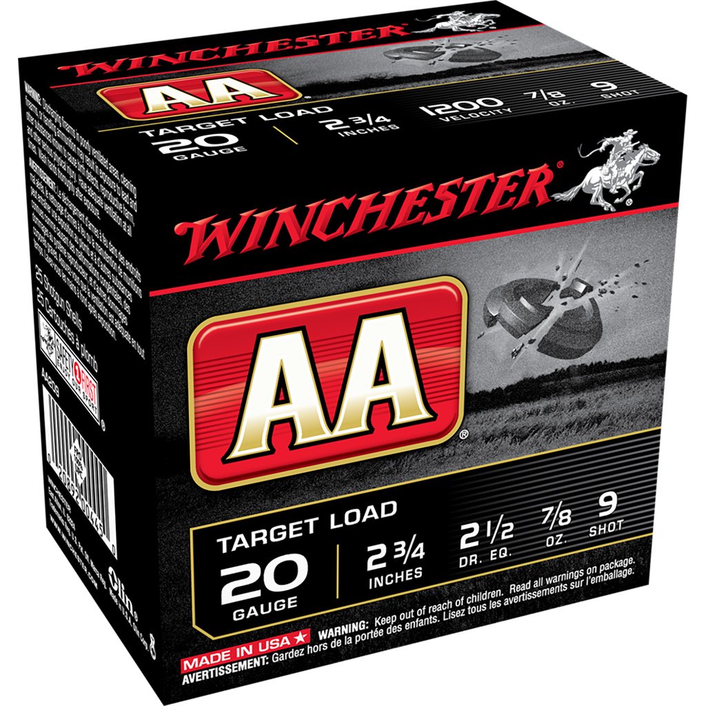 610093_1.jpg Winchester AA Target Load 20 ga. 2.75 in. 7/8 oz. 9 Shot 25 rd.