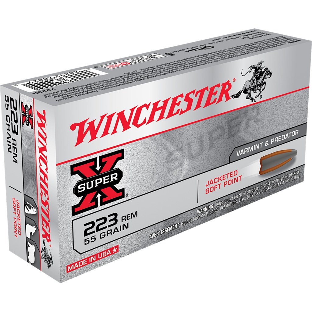 610336_1.jpg Winchester Super-X Rifle Ammo 223 Rem 55 gr. Pointed Soft Point 20 rd.