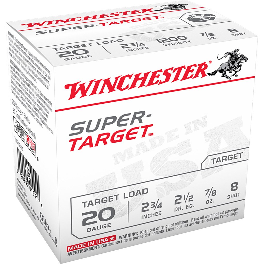 610510_1.jpg Winchester Super Target Load 20 ga. 2.75 in. 7/8 oz. 8 Shot 25 rd.