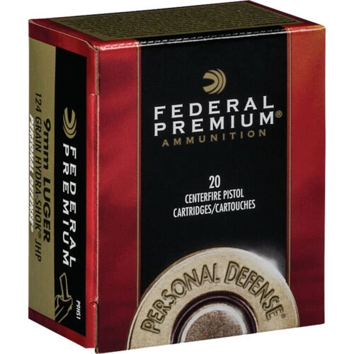 611757_1.jpg Federal Premium Personal Defense Pistol Ammo 9mm Luger 124. Hydra-Shok Jacketed HP 20 rd.