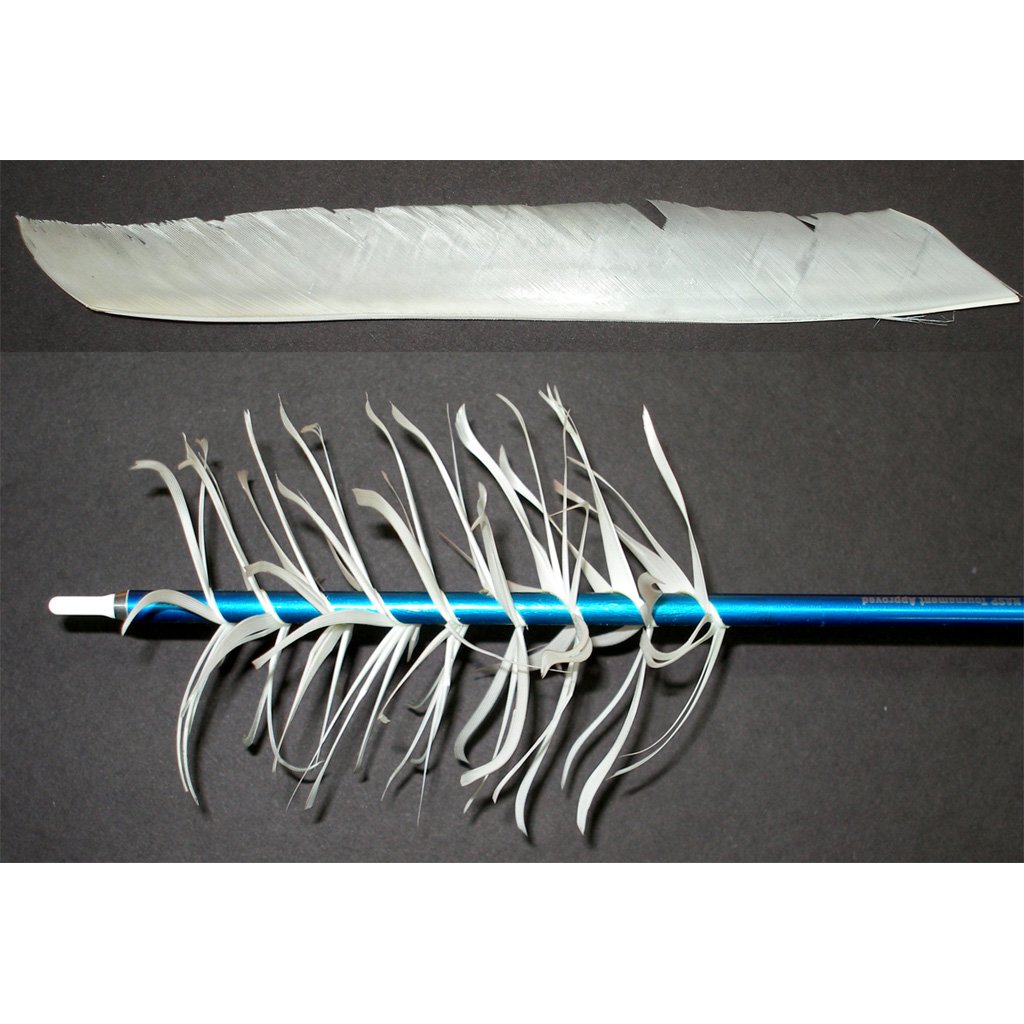 OLYMPUS DIGITAL CAMERA Trueflight Spiral Wrap Flu-Flu Feathers White RW 100 pk.