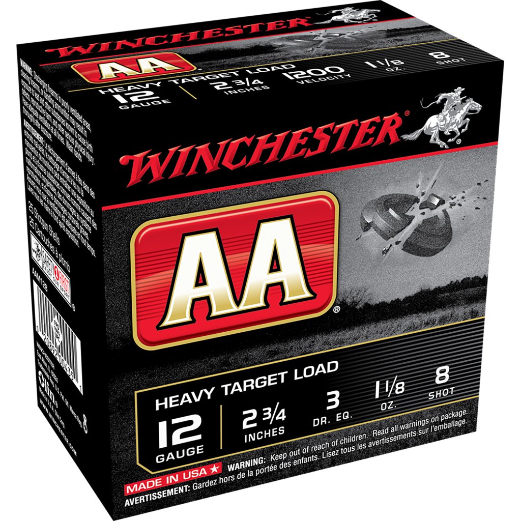 Winchester AA Heavy Target Load 12 ga. 2.75 in. 1 1/8 oz. 8 Shot 25 rd.