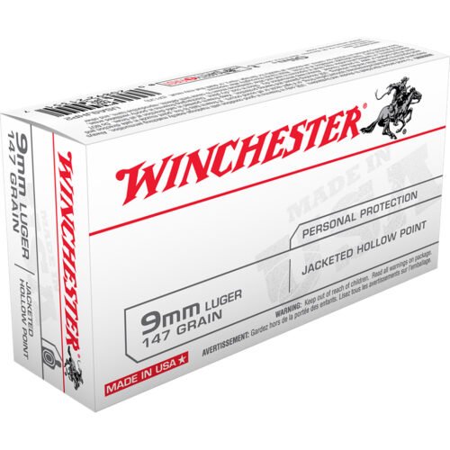 707826_1 Winchester USA Pistol Ammo 9mm Luger 147 gr. Jacketed HP 50 rd.