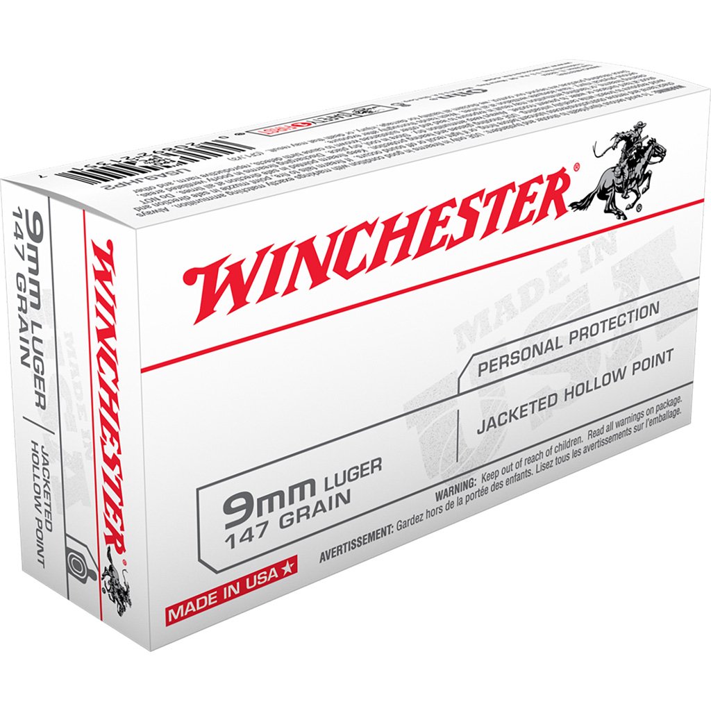 707826_1 Winchester USA Pistol Ammo 9mm Luger 147 gr. Jacketed HP 50 rd.