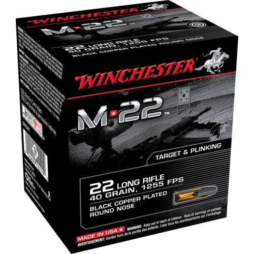 Winchester M-22 Pistol Ammo 22 LR 40 gr. Round Nose 500 rd.