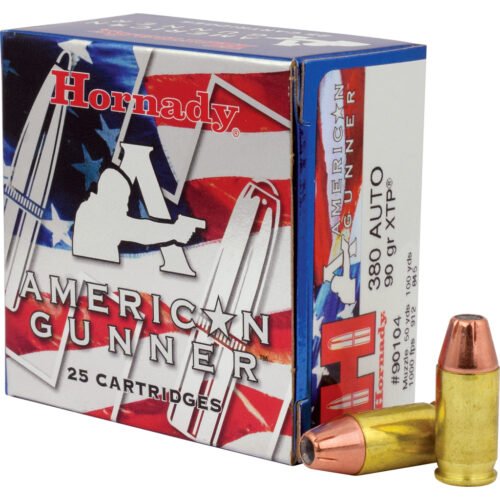 Hornady American Gunner Pistol Ammo 380 ACP 90 gr. XTP Hollow Point 25 rd.