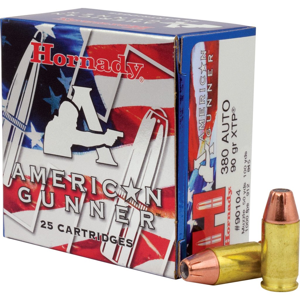 711430_1.jpg Hornady American Gunner Pistol Ammo 380 ACP 90 gr. XTP Hollow Point 25 rd.