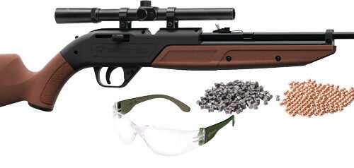 CROSMAN 760 PUMPMASTER RIFLE - BB/177 W/4X SCOPE GLASSES AMMO