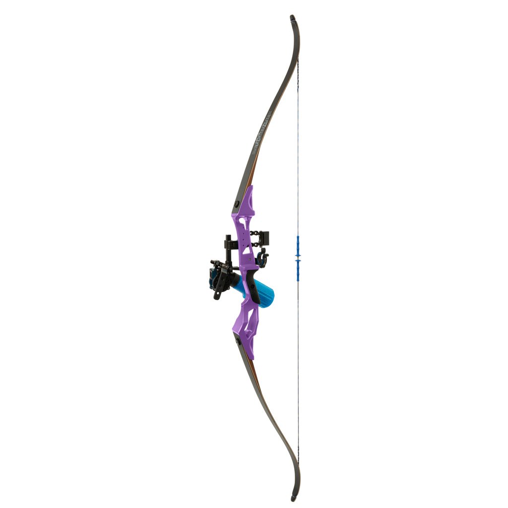 Fin Finder Bank Runner Bowfishing Recurve Package with Winch Pro Bowfishing Reel Purple 35 lbs. RH