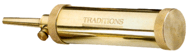 TRADITIONS DELUXE POWDER FLASK - BRASS W/30 GRAIN SPOUT