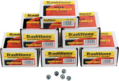 TRADITIONS BULLETS REVOLVER - ROUNDBALL 44CAL .4516 100PK
