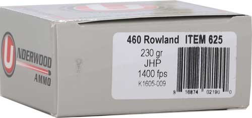 UNDERWOOD 460 ROWLAND 230GR - JHP 20RD 10BX/CS