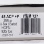 UNDERWOOD 45 ACP+P 255GR - CAST FLAT NOSE 20RD 10BX/CS