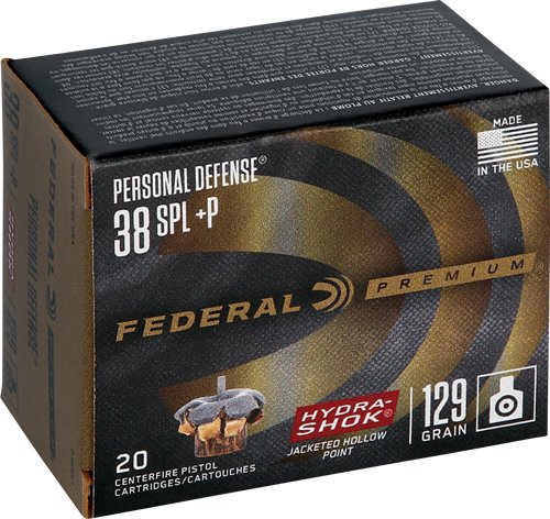AP38HS1 FEDERAL 38 SPECIAL+P 129GR - HYDRA-SHOK JHP 20RD 25BX/CS