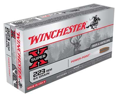AX223R2_1_1 WINCHESTER SUPER-X 223 REM - 64GR POWER POINT 20RD 10BX/CS