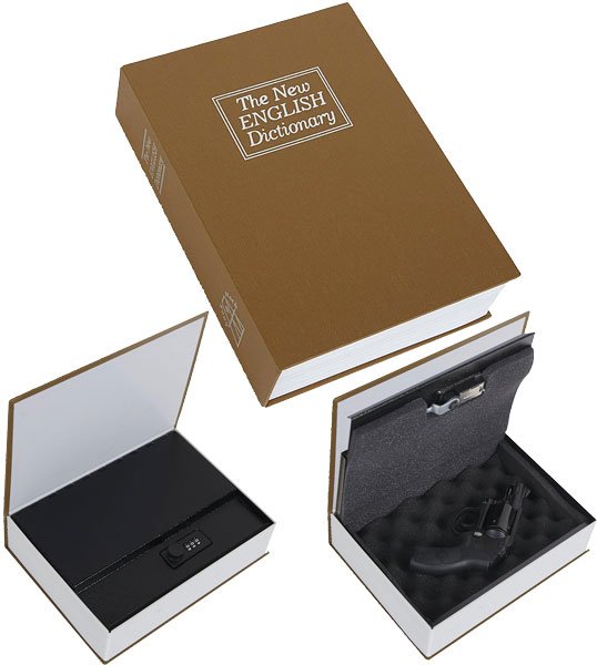 BULLDOG DIVERSION BOOK SAFE - BROWN 3 WHEEL COMBINATION LOCK