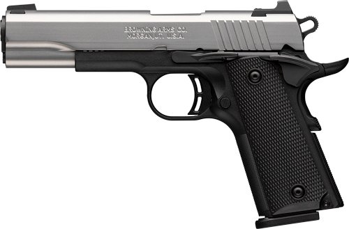 BROWNING 1911-380 STAINLESS - 380ACP 4.25"FS 8RD BLK/SS