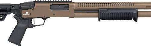 MOSSBERG 590R TACTICAL 12GA - 18.5" 6RD ADJ STK CYL FDE