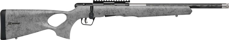 SAVAGE B17 17HMR TIMBERLITE - THUMBHOLE 18" CF 10RD GRY WOOD
