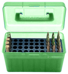 H50RM.gif MTM DELUXE AMMO BOX 50-ROUNDS - RIFLE 22-250 TO 308 GREEN
