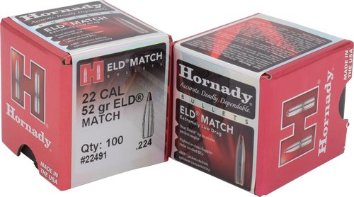 HDY22491_1.jpg HORNADY BULLETS 22CAL .224 - 52GR ELD-M MATCH 100CT 40BX/CS