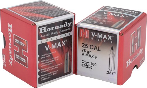 HDY22520_1.jpg HORNADY BULLETS 25 CAL .257 - 75GR V-MAX 100CT 40BX/CS