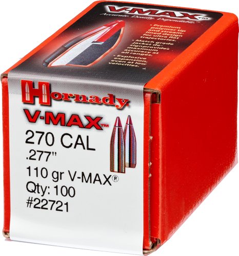 HDY22721_1.jpg HORNADY BULLETS 270 CAL .277 - 110GR V-MAX W/CANNELURE 100CT