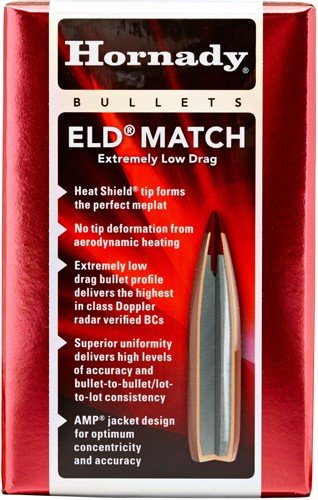 HDY22774.jpg HORNADY BULLETS 22CAL .224 - 73GR ELD-M MATCH 100CT 25BX/CS