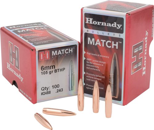 HDY2458_1.jpg HORNADY BULLETS 6MM .243 - 105GR BTHP MATCH 100CT 25BX/CS