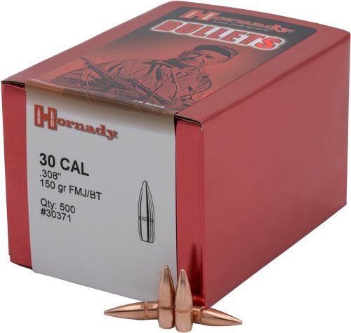HDY3037_2.jpg HORNADY BULLETS 30 CAL .308 - 150GR FMJ-BT 100CT 15BX/CS