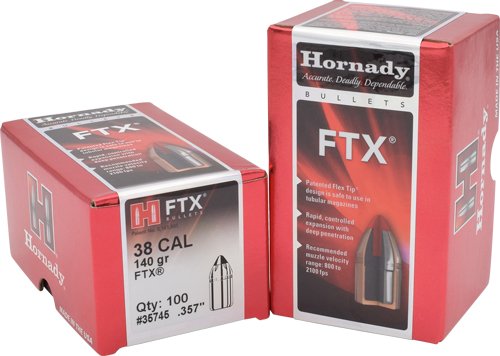HDY35745_1.jpg HORNADY BULLETS 38 CAL 357 - 140GR FTX 100RD 15BX/CS