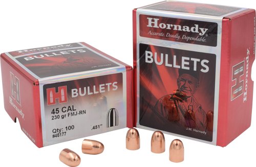 HDY45177_2.jpg HORNADY BULLETS 45 CAL .451 - 230GR FMJ-RN 100CT 15BX/CS