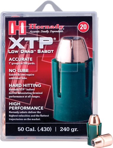 HORNADY 50CAL SABOTED BULLET - 44 240GR JHP 20CT 10BX/CS