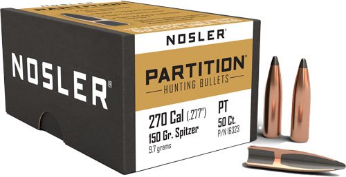 NOSLER BULLETS 270 CAL .277 - 150GR PARTITION 50CT