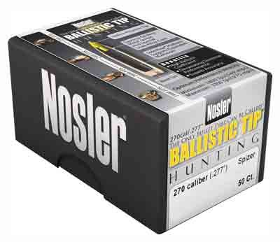 NOSLER BULLETS 270 CAL .277 - 150GR BALLISTIC TIP 50CT