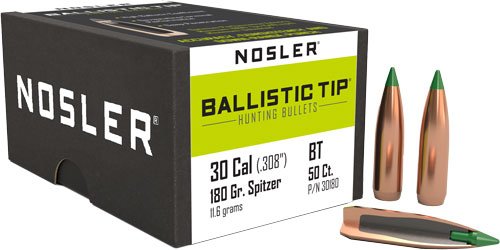 NOSLER BULLETS 30 CAL .308 - 180GR BALLISTIC TIP 50CT