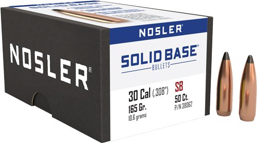NOSLER BULLETS 30 CAL .284 - 165GR SOLID BASE SP 50CT