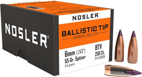 NOSLER BULLETS 6MM .243 - 55GR BALLISTIC TIP 250CT