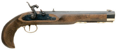 TRADITIONS KENTUCKY PISTOL 50 - CAL PERCUSSION 10" BLUED/HRDWD