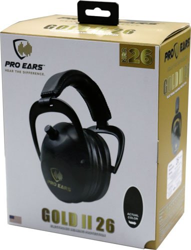 PRO EARS GOLD II 26 EAR MUFF - ELECTRONIC W/PADDED BASE BLK