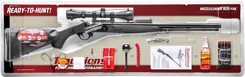 TRADITIONS BUCKSTALKER XT 50 - CAL 3-9X40 BLUED/BLK REDI-PACK
