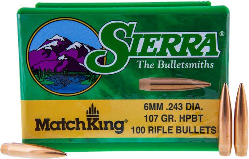 SIERRA BULLETS 6MM .243 - 107GR HP-BT MATCH 100CT