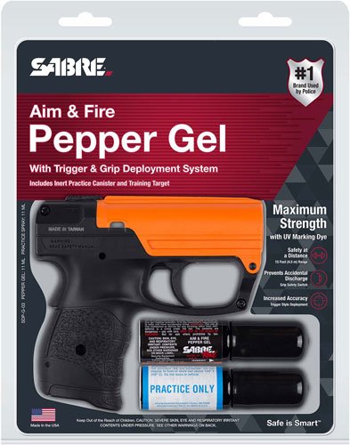 SABRE AIM & FIRE PEPPER GEL - W/TRIGGER AND GRIP DEPLOYMENT