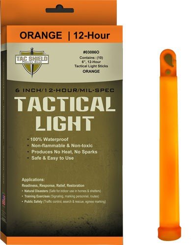 T030860.jpg TAC SHIELD TACTICAL LIGHT - STICK 12 HOUR 6" ORANGE 10PK