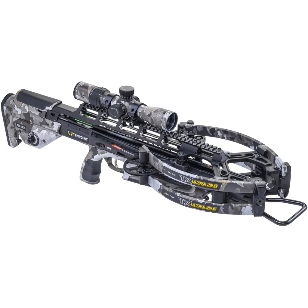 TenPoint TX Ultra 29.5 Crossbow Package ACUslide MAXX EVO-X Elite Camo Scope Vektra Camo