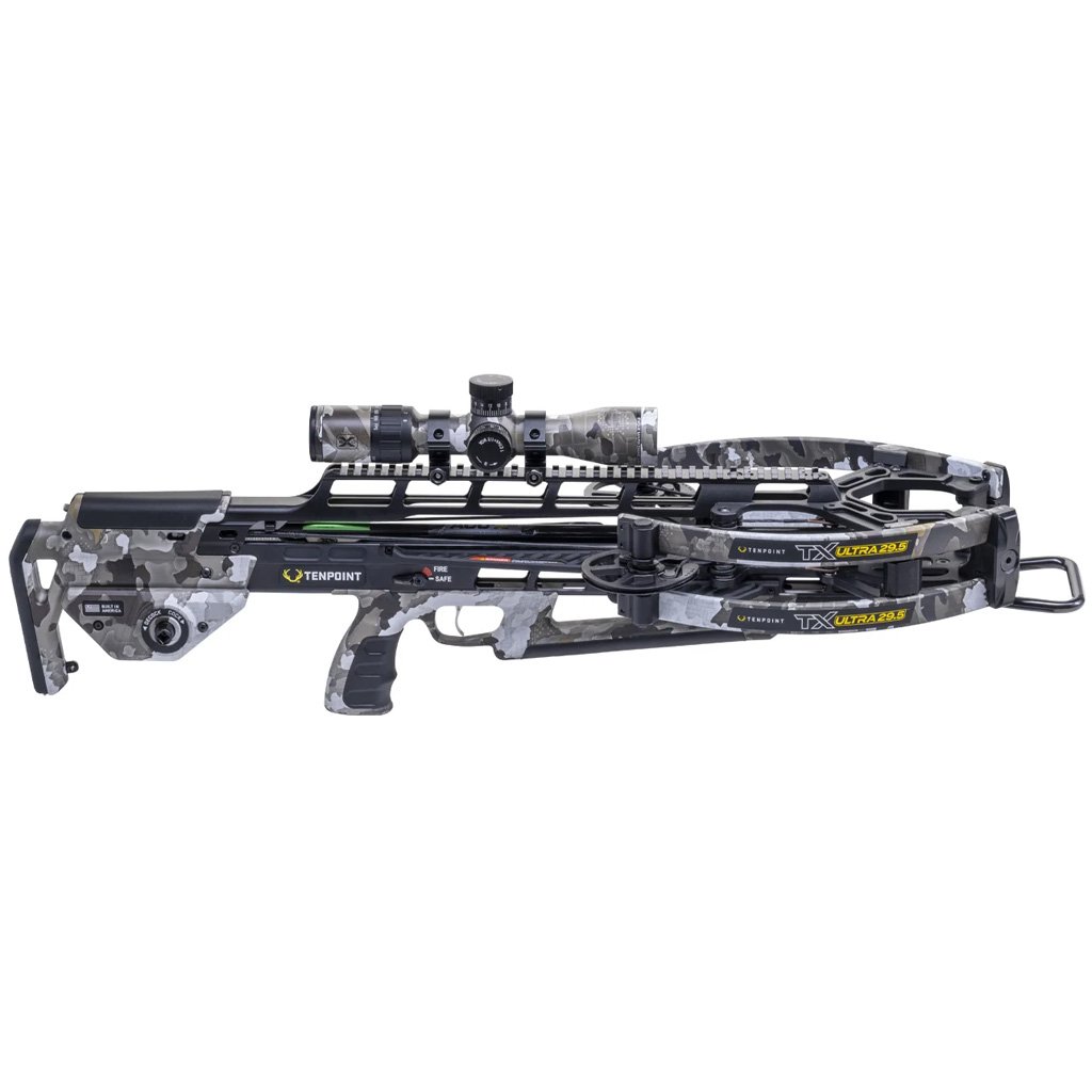 TenPoint TX Ultra 29.5 Crossbow Package ACUslide MAXX EVO-X Elite Camo Scope Vektra Camo