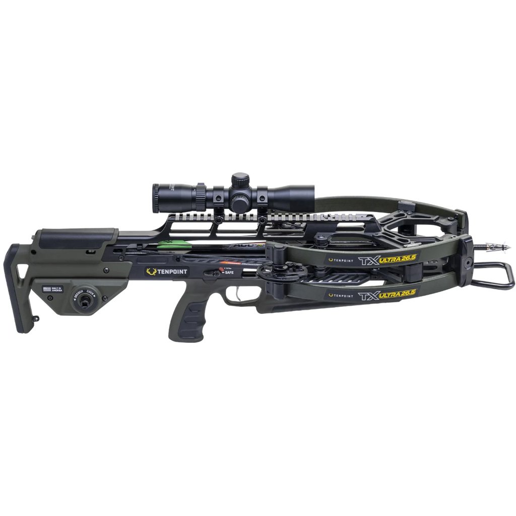 TenPoint TX Ultra 26.5 Crossbow Package ACUslide MAXX RangeMaster 100 Scope Moss Green