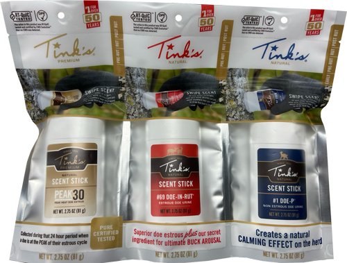 W6233.jpg TINKS DEER LURE SCENT STICKS - 3PC. VALUE PACK ALL SEASON