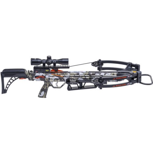 Wicked Ridge Warrior 400 Crossbow Package Rope Sled ProView 400 Scope Peak XT Camo